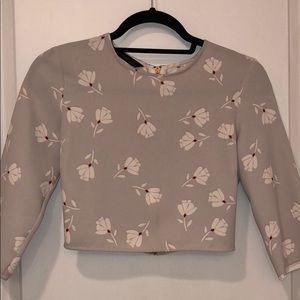 ZARA Top w/ Gold Zipper XS